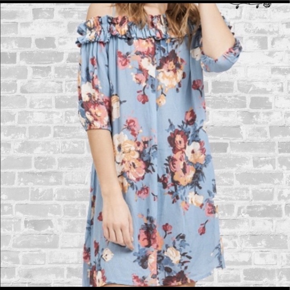 Off the shoulder floral midi dress